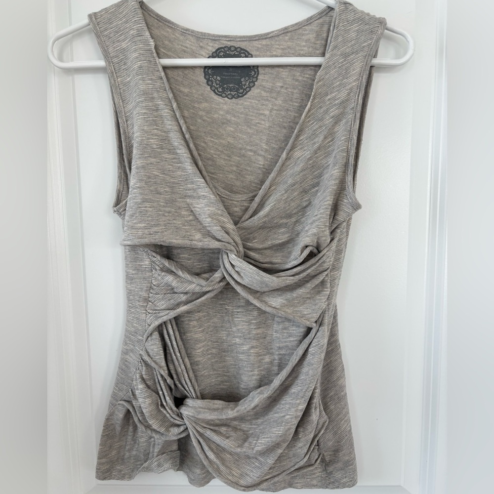 Deletta Heather Grey Sleeveless Top